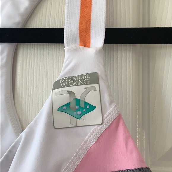 Trina Turk Recreation white color block sports bra - Picture 4 of 8